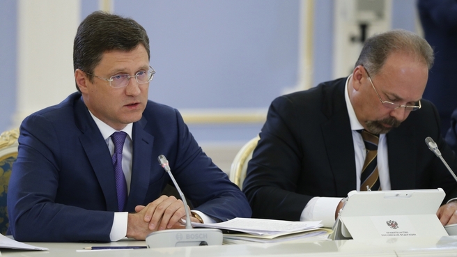 Доклад Александра Новака на заседании Правительства